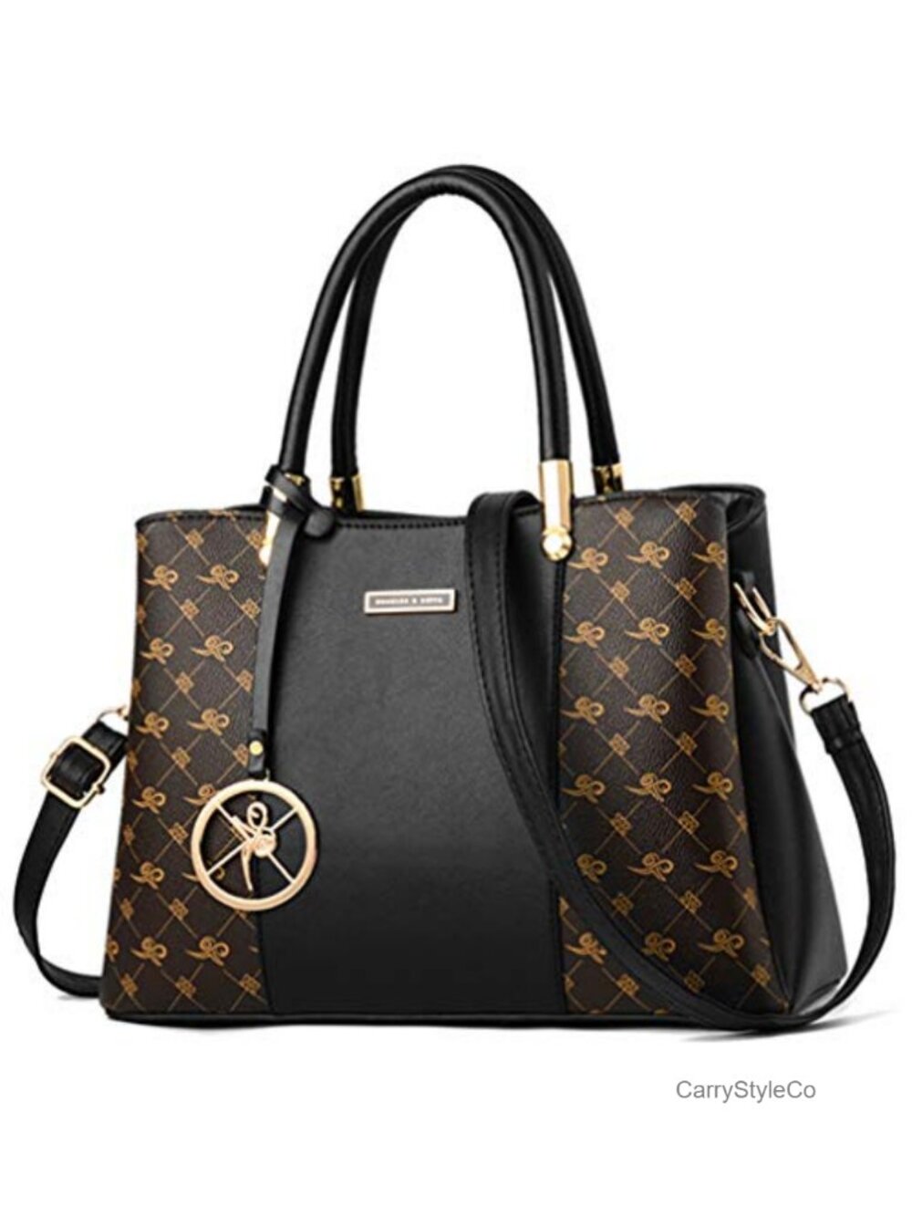 Women's PU Leather Satchel Handbag Tote Shoulder Bag 7 Pockets Crossbody